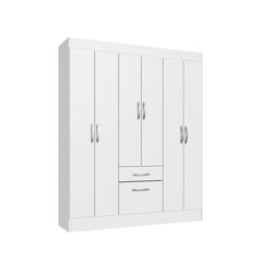 CASA JOVEN - Ropero 6 Puertas 1 Cajon 1 Zapatera Blanco