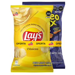 LAYS - Pack Papas Lay's Clásicas 150g y Piqueo Snax 200g