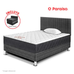 PARAISO - Dormitorio Majestic Gris 1.5 Plz + Sofá Cama