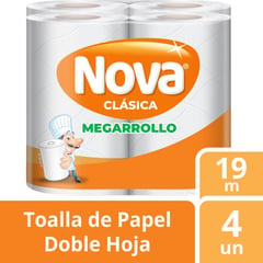 NOVA - Papel Toalla Doble Hoja Clásica Mega 4 x 106 hojas