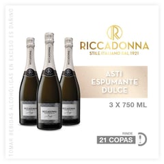 RICCADONNA - Espumante Asti 3 Unidades