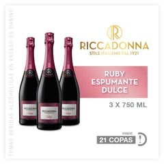 RICCADONNA - Espumante Ruby 3 Unidades