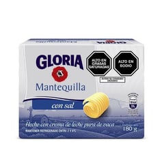 GLORIA - MANTEQUILLA CON SAL 180 GR BARRA