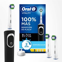 ORAL B - Kit Cepillo Eléctrico Recargable Oral-B Vitality 100 + Cabezales Repuesto Precision Clean 3 Und