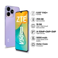 ZTE - Smartphone V50 Design 6Gb 256Gb Purpura