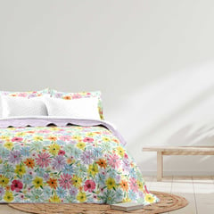 CASA JOVEN - SET DE CAMA QUILT 2 COL BLOSSOM