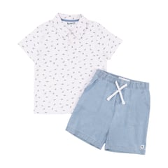 REDWOOD - Conjunto Chambray Polo Y Short Niño