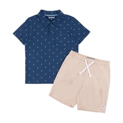 REDWOOD - Conjunto Chambray Polo Y Short Niño