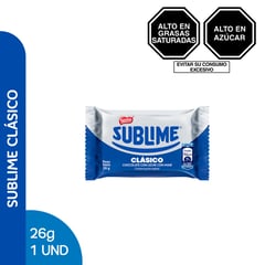 SUBLIME - Chocolate Clásico Con Leche Y Maní x 26 g