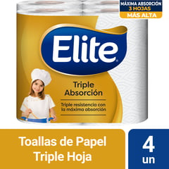 ELITE - Papel Toalla Triple Absorción 4 un