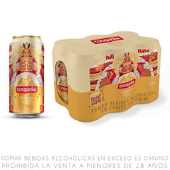 CUSQUEÑA - Six Pack Cerveza Dorada Lager 473 mL