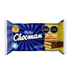 COSTA - Bizcocho Chocman Relleno De Manjar 6 Unidades x 33.5 g