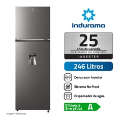 INDURAMA - REFRIGERADORA 246L CROMA CON DISPENSADOR