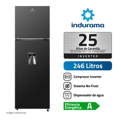 INDURAMA - REFRIGERADORA 246L NEGRO CON DISPENSADOR