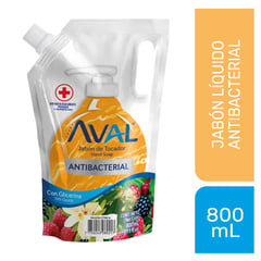 AVAL - Jabón Líquido Antibacterial Pasión Citrica 800 mL