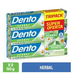 Dento - Crema Dental Herbal 90g Paquete 3 und