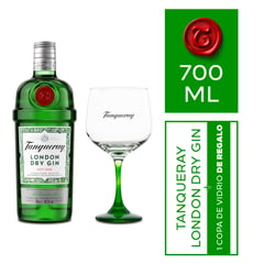 TANQUERAY - Gin London 700mL + Copa vidrio