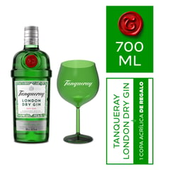 TANQUERAY - Gin London 700mL + Copa verde acrílica