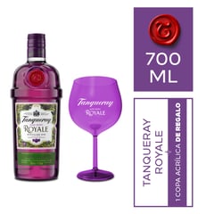 TANQUERAY - Gin Tanqueray  Royale 700mL + Copa Morada acrílica