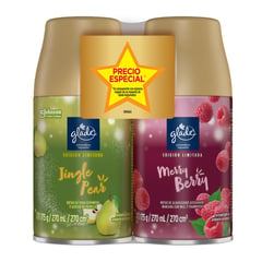 GLADE - Pack x 2 Aromatizante de ambiente en aerosol Jingle Pear / Merry Berry  540 ml